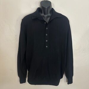 Maricci Pure Merino Long Sleeve Polo 24" armpit to armpit seams Made in Italy